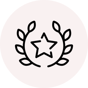 Black icon of star with vines and leaves surrounding it